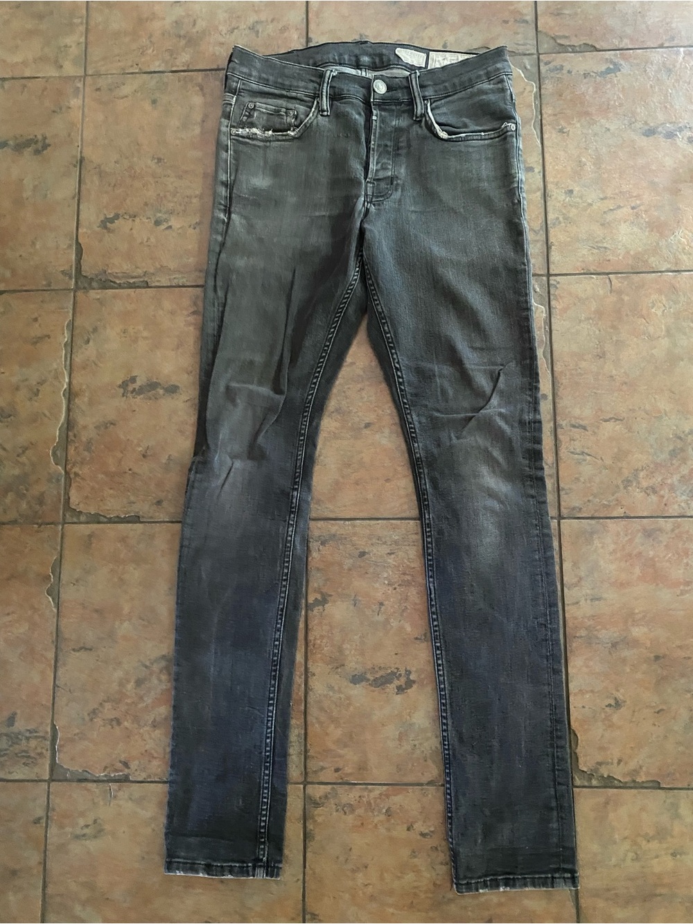 AllSaints Men's Skinny Jeans in Washed Gray